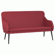 Helloshop26 - Banc banquette rouge bordeau x 110 x 76 x 80 cm synthétique - rouge métal 3000589047769