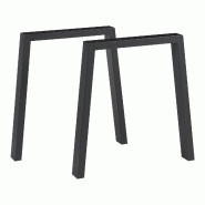 Helloshop26 - Lot de 2 pieds de table meuble moderne design original 72 x 70 cm acier noir 03_0009670 - noir acier 3000224808991
