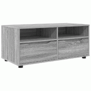 Helloshop26 - Meuble TV rectangulaire moderne avec tiroirs et étagères salon 100 x 48 x 43 cm en bois gris sonoma 02_0054667 - gris Bois massif 3000 Helloshop26 - Meuble TV rectangulaire moderne avec tiroirs et étagères salon 100 x 48 x 43 cm en bois gris sonoma 02_0054667 - gris Bois massif 3000