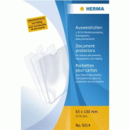 HERMA Lot de 25 Étui 65 x 100 mm, pour carte de retraité - 5014