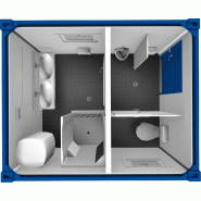 Module sanitaire : Wc et douche au choix SANIBOX10 MODULE COMPLET Gris RAL 7035 Module sanitaire : Wc et douche au choix SANIBOX10 MODULE COMPLET Gris RAL 7035