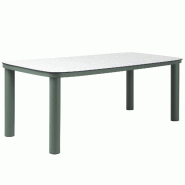 Oviala Business Table de jardin structure en aluminium 8 personnes L213x90cm vert - vert aluminium 115227