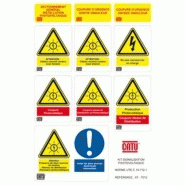 Planche d'étiquettes pour installation photovoltaïque, conforme ute c 15-712-1