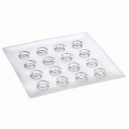 Plateau de service Odysée pour 16 flûtes PS 29,5x29,5x1,7cm transparent - par 25