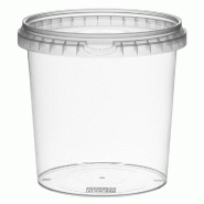 Pot rond transparent avec couvercle inviolable 1180cc D13,3x13cm - par 180
