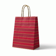 Sac kraft Eclat d'or poignées torsadées or 18x8x23cm - par 50