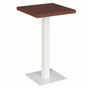 Table mange debout Cage blanc plateau lie de vin 70x70x111cm