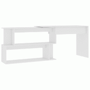VidaXL Bureau d'angle Blanc 200x50x76 cm Bois d'ingénierie Modèle Nova Métal - blanc Bois manufacturé 801098