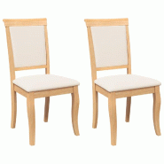 VidaXL Chaises à manger coussins 2 pcs naturel bois massif caoutchouc Modèle Orion Master Creator - 4102488