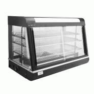 Vitrine chauffante de comptoir noire L1200mm 370L Cuistance