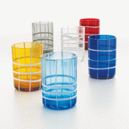 Zafferano Twiddle - Lot De 6 Verres En Verre Soufflé Coloré, 35 Cl - Faits Main Avec Déco Blanche, Lavables Au Lave-Vaisselle - transparent 8056300