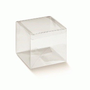 Boite fond automatique PET 6x6x6 cm transparente - par 10