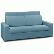 CANAPÉ LIT LEVALLOIS EXPRESS LATTES 120CM MATELAS 16CM TÊTE DE LIT INTÉGRÉE TWEED TURQUOISE