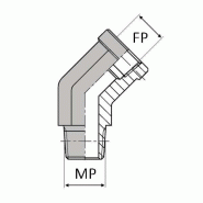 Coude 45° mâle NPT x femelle NPT - 3/8' , 14.41 , 3/8' , 17.05