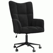 Décoshop26 - Fauteuil lounge chaise de canapé sur roulettes design moderne en velours noir DEC026742 - noir 3000255986255