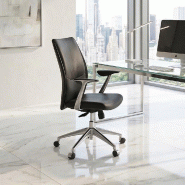 Fauteuil Manager cuir VIC - Mobel Linea - cuir noir