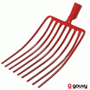 Fourche à cailloux forgée 9 dents 35 cm - sans manche - Gouvy