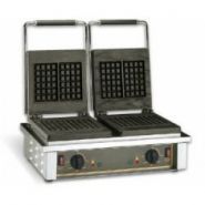 Gaufrier double GED 40 en inox - Cornets de glace 8x8 mm avec moules en fonte et cône en bois Gaufrier double GED 40 en inox - Cornets de glace 8x8 mm avec moules en fonte et cône en bois