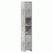 Helloshop26 - Armoire de salle de bain classique avec rangement 30 x 30 x 183 cm design épuré en bois d'ingénierie gris béton 02_0050732 - gris Bo