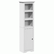 Helloshop26 - Armoire de salle de bain rangement moderne 44 x 30 x 160 cm design rustique en bois blanc 02_0057680 - 3000240169090