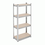 Helloshop26 - Étagère de rangement à charge lourde 138 x 60 x 30 cm réglable 4 niveaux style industriel en acier galvanisé argenté 13_0014286 -