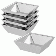 Helloshop26 - Lot de 5 cache-pots trapézoïdaux modernes jardin extérieur 50 x 50 x 15 cm en acier inoxydable argent 02_0052391 - inox 3000237392258
