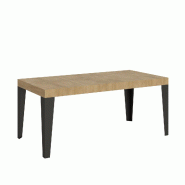 Itamoby Table Extensible 200/304X90 Cm Chêne Naturel Flame Pieds Anthracite - marron 8050598050170