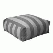 Oviala Business Pouf rayé pour salon de jardin modulable gris anthracite - gris polyester 114257