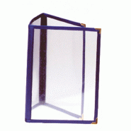 Protège menu 3 volets A4 PVC bordure bleu