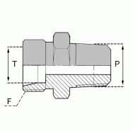 Raccords à bague Mâle NPT (Briggs) - FUMNPT0604 - DESIGNATION : UMNPT 06S/1/4 NE - Tube 6.0 mm - Filetage F 14X150 - P 1/4 inch_0