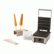 Roller Grill, Solution clef en main, Kit complet gaufrier et accessoires pour gaufres sur bâtonnets, format épi,  BIB GES 23 - gris inox BIB GES 23_0