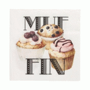 Serviettes, 3 plis pliage ¼ 33 cm x 33 cm "Muffin" (200 unités) PAPSTAR - blanc papier 89480