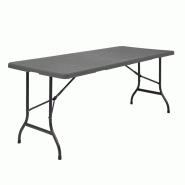 Table pliante rectangulaire effet rotin Bolero 1829mm - HW299