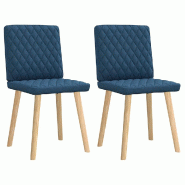 VidaXL Chaises à manger lot de 2 bleu tissu Modèle Ambre Design - 4101129