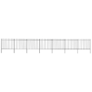 Vidaxl clôture de jardin avec dessus en lance acier 11,9 x 1,5 m noir 277635