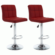 VidaXL Tabourets De Bar Lot De 2 Rouge Bordeaux Similicuir - rouge 323639