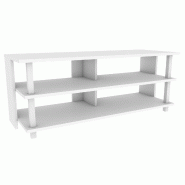 WellHome - Meuble TV en panneau de particules mélaminé blanc - 120x44,6x47,4 cm - blanc WH1324