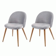 Décoshop26 - Lot de 2 chaises de salle à manger tissu velours gris clair en bois style rétro CDS04418 - gris 3000409713409 Décoshop26 - Lot de 2 chaises de salle à manger tissu velours gris clair en bois style rétro CDS04418 - gris 3000409713409