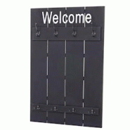 Décoshop26 - Porte manteau mural Welcome panneau avec 8 crochets style vintage 91x60cm bois gris foncé 04_0001003 - gris 3000572132694 Décoshop26 - Porte manteau mural Welcome panneau avec 8 crochets style vintage 91x60cm bois gris foncé 04_0001003 - gris 3000572132694