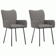 Décoshop26 - Set de 2 chaises de salle à manger gris clair tissu gris DEC025511 - gris 3000255289318