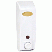 Distributeur de savon en ABS blanc 400ml 8,5x8,5x25cm Distributeur de savon en ABS blanc 400ml 8,5x8,5x25cm