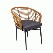 Emh Fauteuil professionnel Coco empilable – aluminium et cordage – design contemporain – usage chr intérieur/extérieur - gris aluminium COCOFA