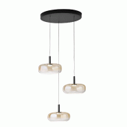 Fabas Luce Suspension Led Devero Ø45 Cm 21 W 2550 Lm Cct 2700 K/3000 K/4000 K, Intensité Variable En Continu, Structure En Métal Et Verre - Abat-Jo