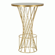 Mauro Ferretti Table De Bar Tower En Fer Et Verre Ø 70 X 103 Cm - Table Design Glamour Avec Structure Tressée Dorée - Mobilier Moderne Et Élégant Mauro Ferretti Table De Bar Tower En Fer Et Verre Ø 70 X 103 Cm - Table Design Glamour Avec Structure Tressée Dorée - Mobilier Moderne Et Élégant