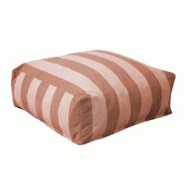 Oviala Business Pouf rayé pour salon de jardin modulable terracotta - marron polyester 114260