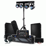 Pack Sono BM SONIC Ampli 1000W, Paire d'Enceintes Passives 2x300W, Table de Mixage, Portique 4 Lumières Xperformer - 3666638039408