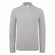 Polo homme ID.001 manches longues Heather Grey S 100% Coton - S 5401007207686
