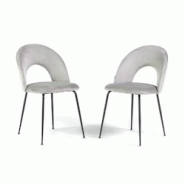 RATTATAN Lot de 2 chaises d’intérieur MARGOT en velours, dossier galbé, pieds en métal, élégantes et modernes pour la maison et les restaurants RATTATAN Lot de 2 chaises d’intérieur MARGOT en velours, dossier galbé, pieds en métal, élégantes et modernes pour la maison et les restaurants