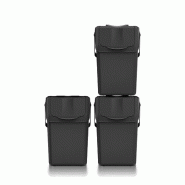 Set de 3 poubelles Keden Sortibox - 100% plastique recyclé, noir, 75L - noir plastique ZA5665