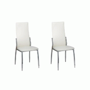 VidaXL Chaises à manger lot de 2 blanc similicuir Modèle Raffiné Royale - 60571